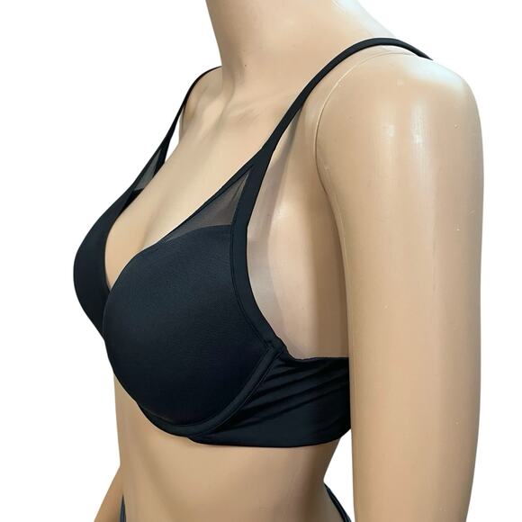 ThirdLove 24/7 Classic Uplift Plunge Bra 36B Black Underwired Molded Cup Mesh - Picture 4 of 8